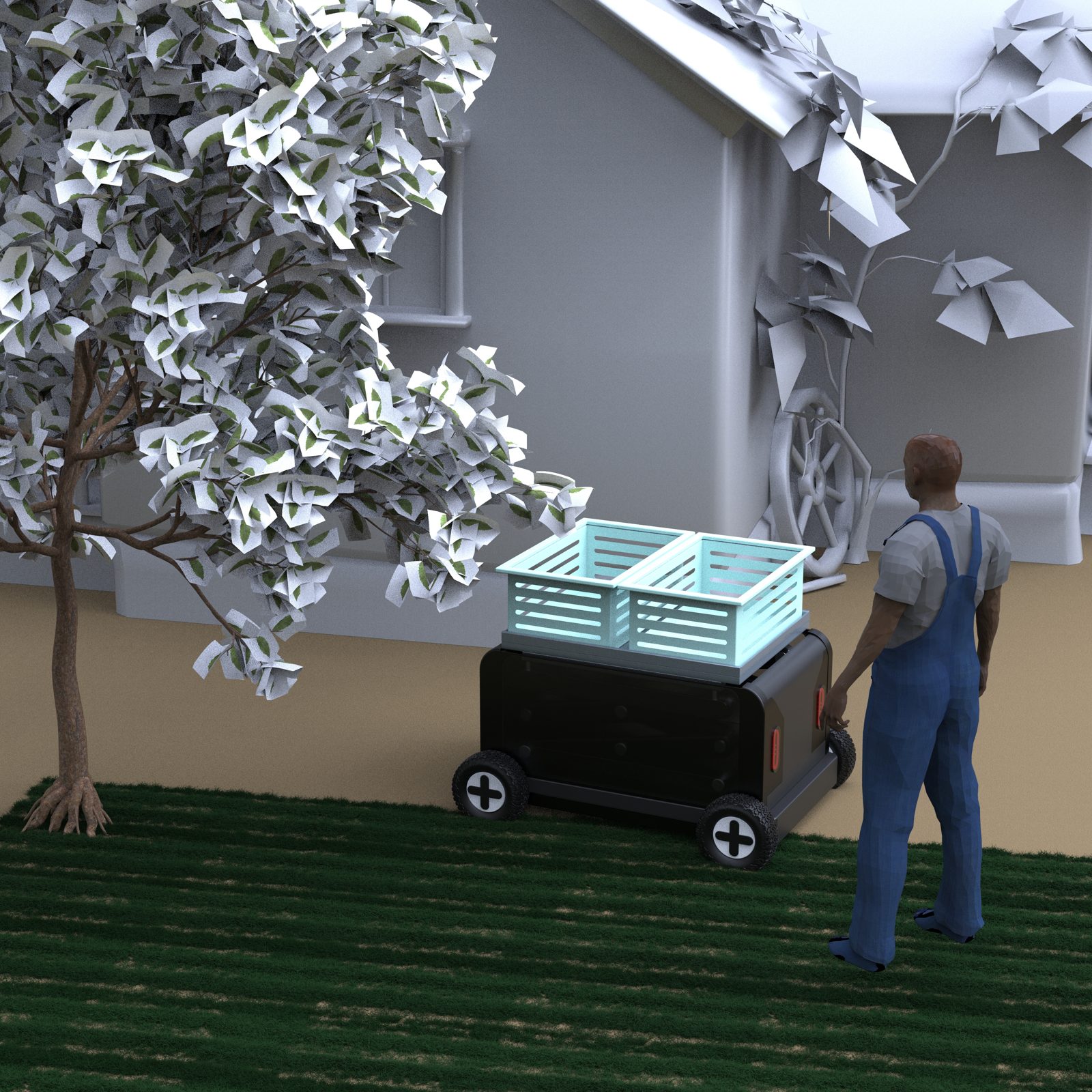 AgroLift in the garden with user