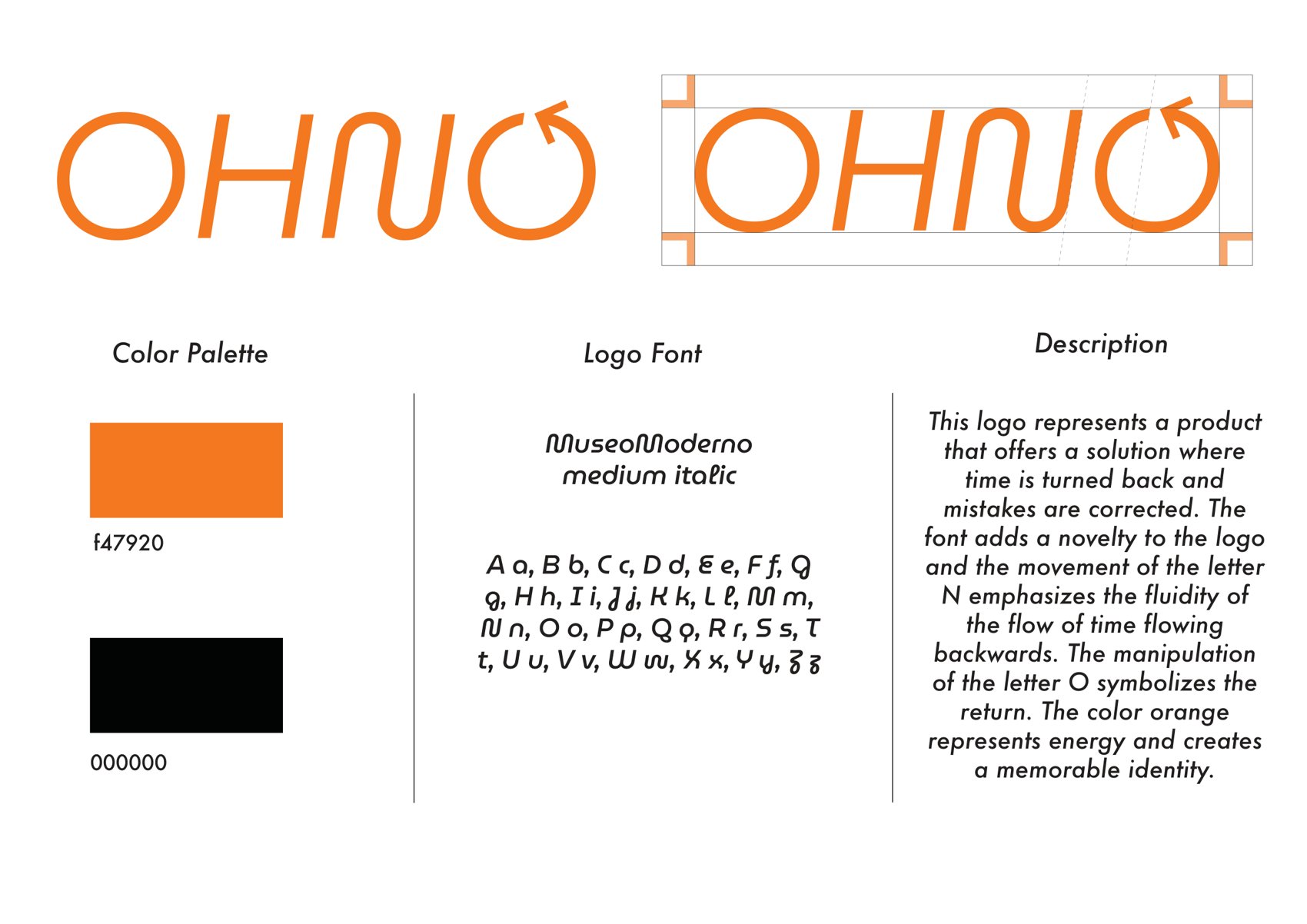 OHNO logo, color palette and type system