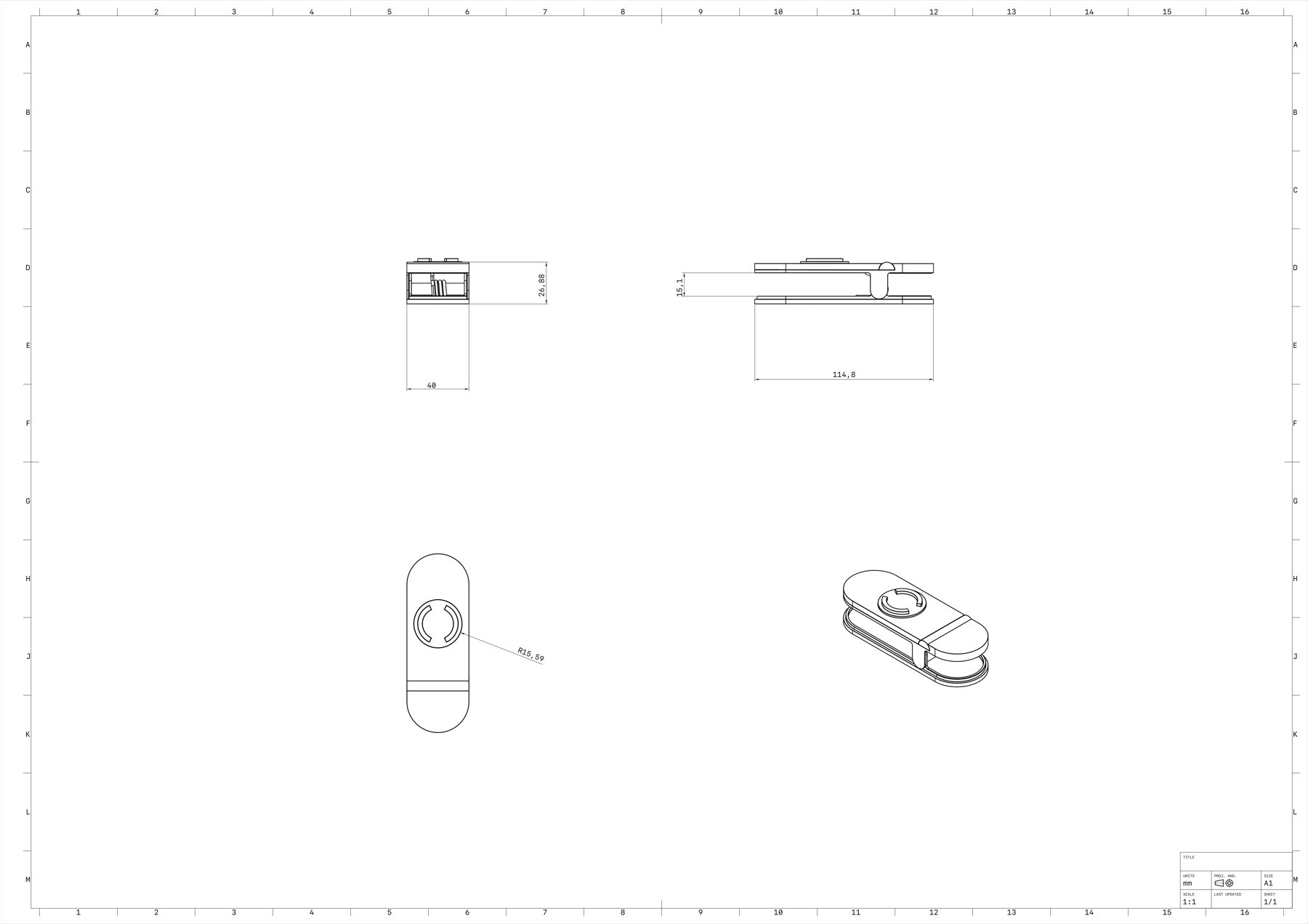 Technical drawing — mount and band